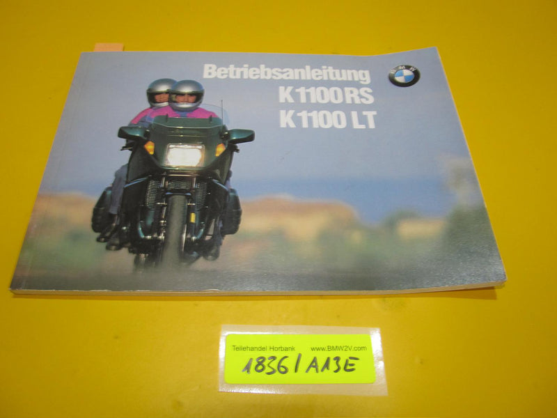 BMW K1100 RS LT Betriebsanleitung Serviceheft 9799390 1996 riders manual